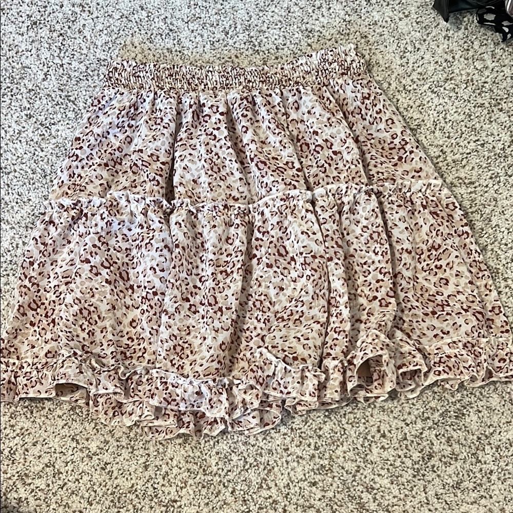 Leopard Print Ruffle Skirt - Picture 2 of 2